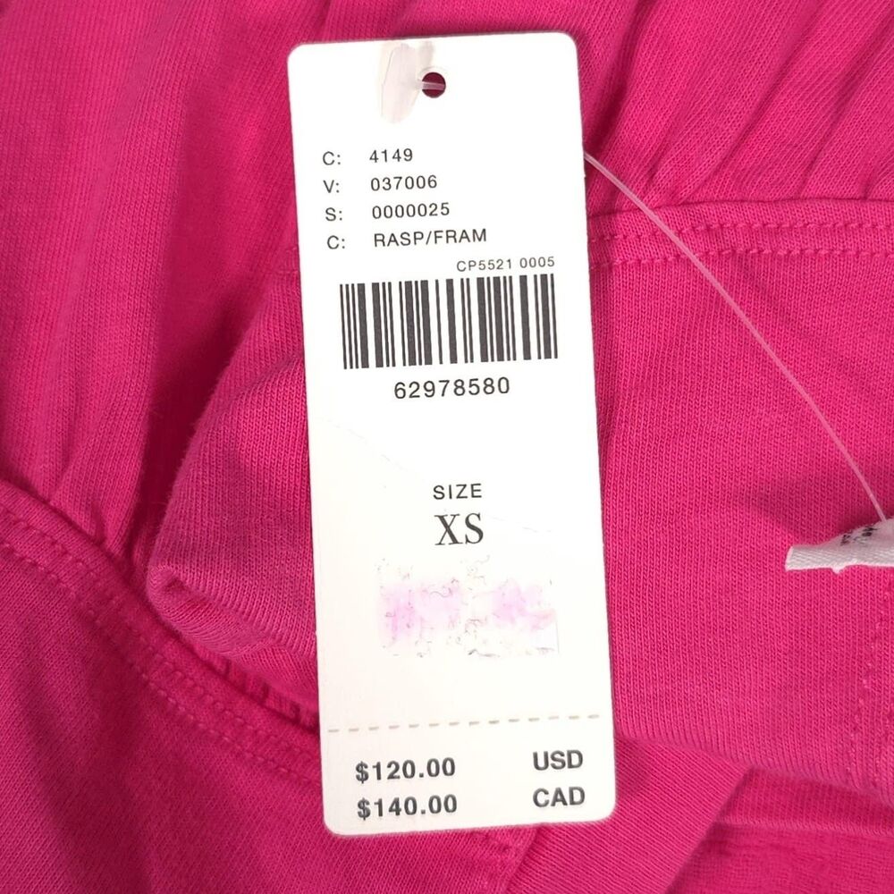 Daily PRACTICE Anthropologie NEW Everyday Tee‎ Dress XS Raspberry Rose Hot Pink - Picture 10 of 12